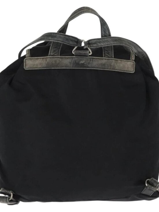 PRADA Backpack Nylon Leather Black Silver Auth 151999 main image 12